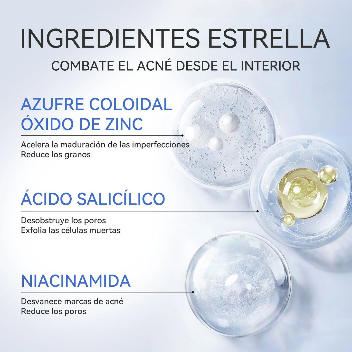 Loción secante para el tratamiento del acné